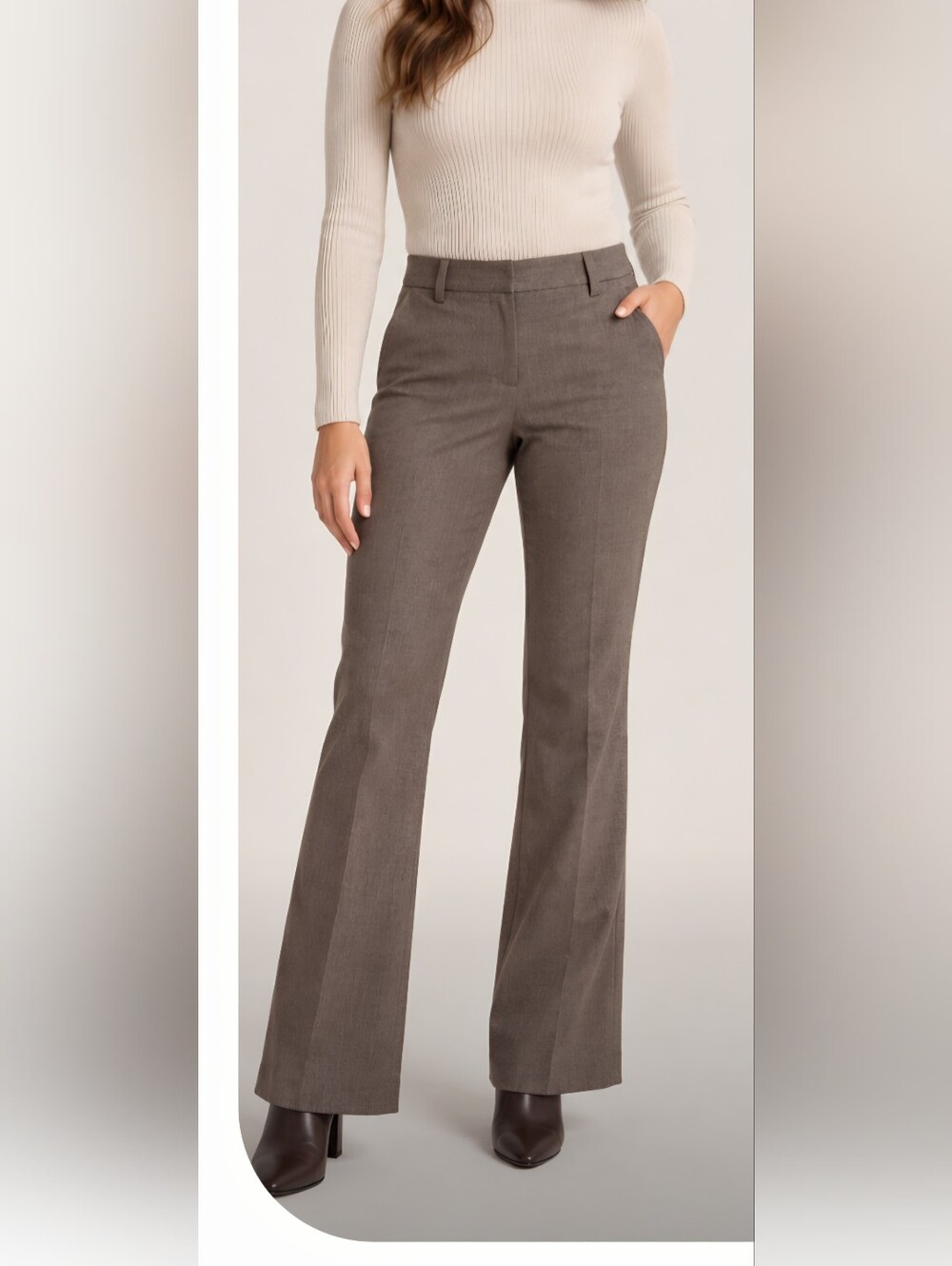 Express Brown Bootcut Dress Pants Size 8 Career Work Trousers